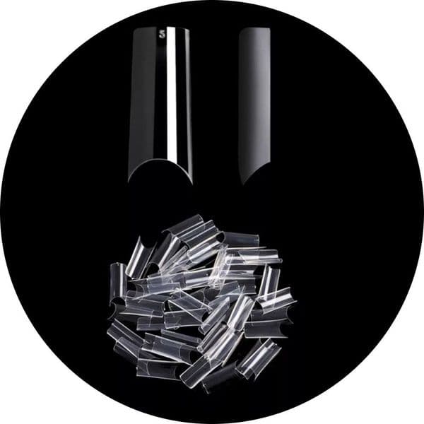 Clear Square Pre-pinched Nail Tips - 500