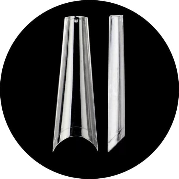 Extreme Length Clear Coffin Nail Tips - 504