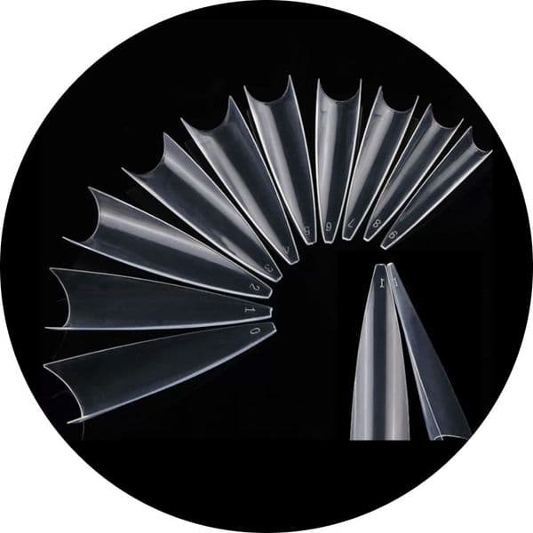 Extreme Length Stiletto Clear Nail Tips - 500