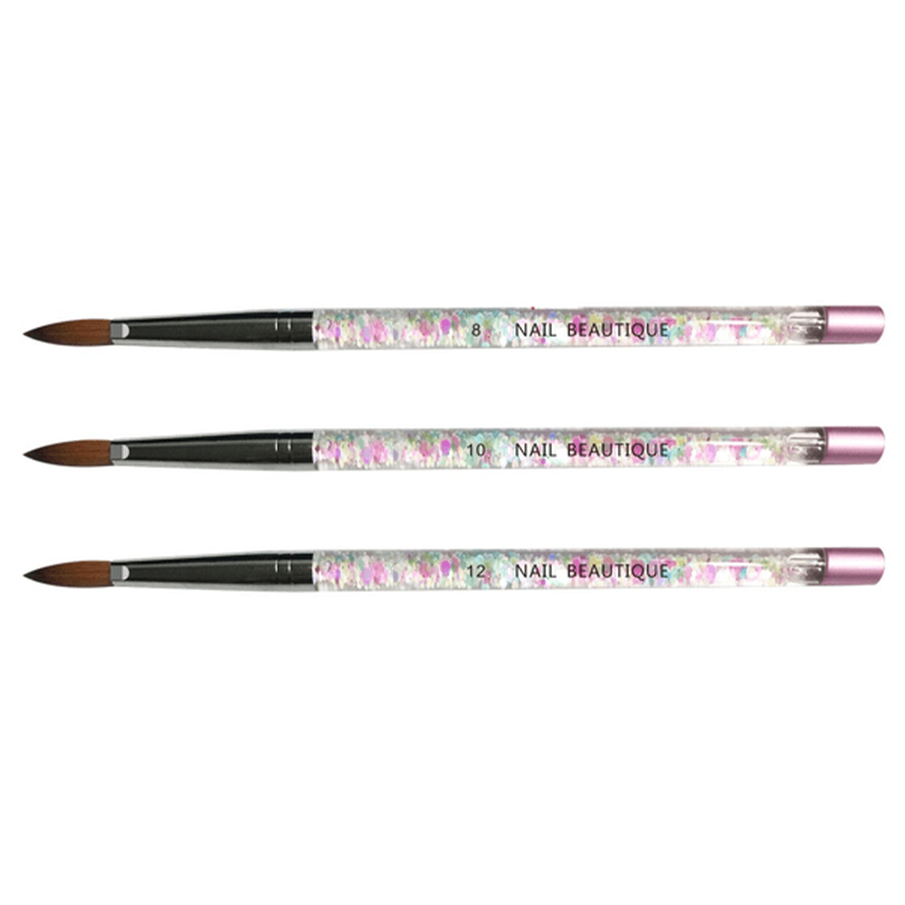 Glitter Handle Kolinsky Sable Acrylic Brush - Size 8/10