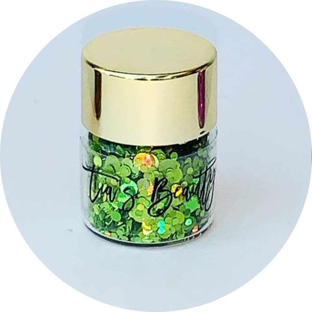 Mixed Round Dots - Lime Green