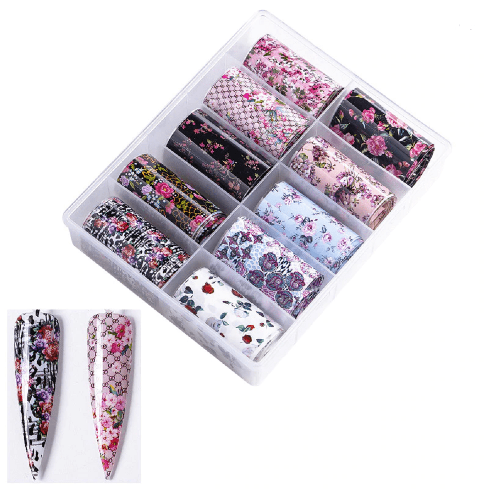 NAIL ART FOIL FLORAL - box 6