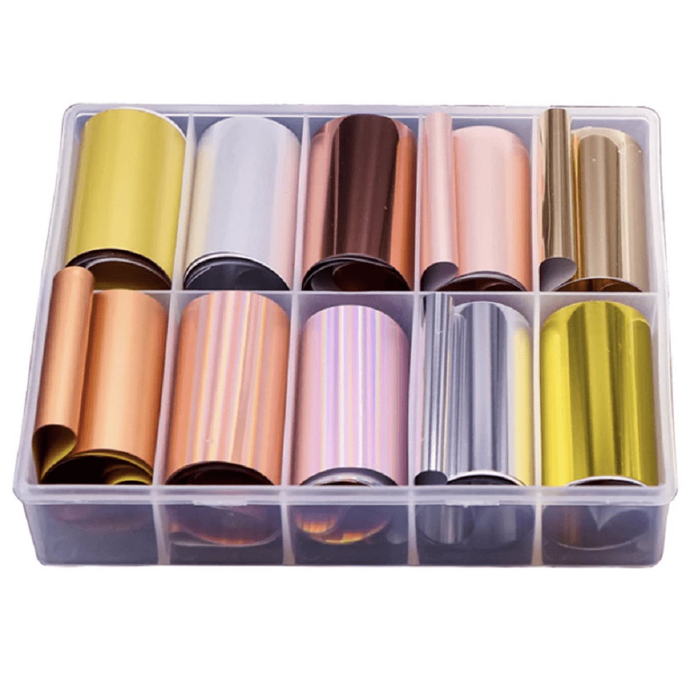 NAIL ART FOIL GOLD BRONZE ROSE - box 12