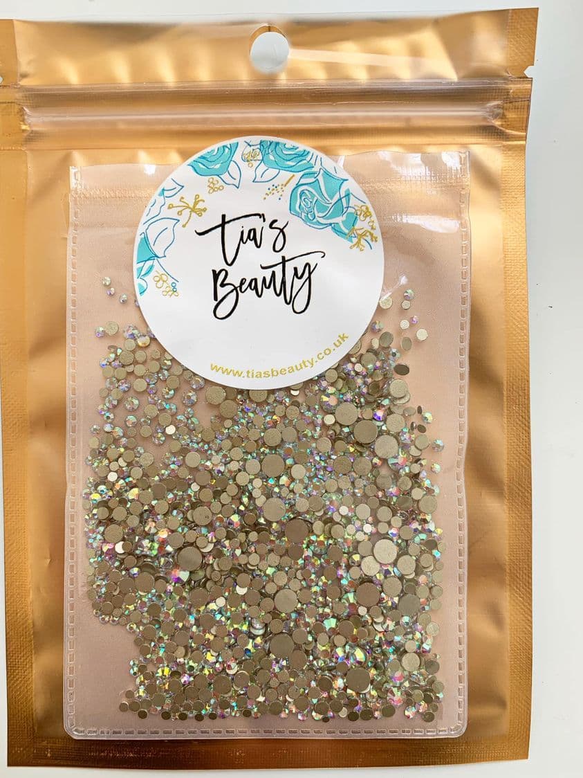 Golden Shadow - Pack of 1,440 Mixed sizes Rhinestones