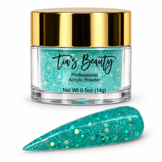 Glitter Acrylic Nail Powder – Azure Crush