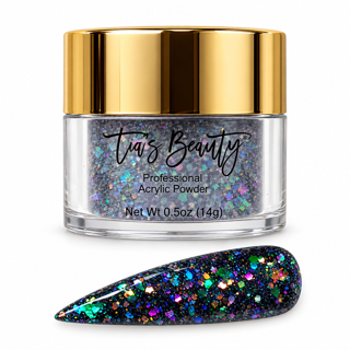Glitter Acrylic Nail Powder – Black Ice