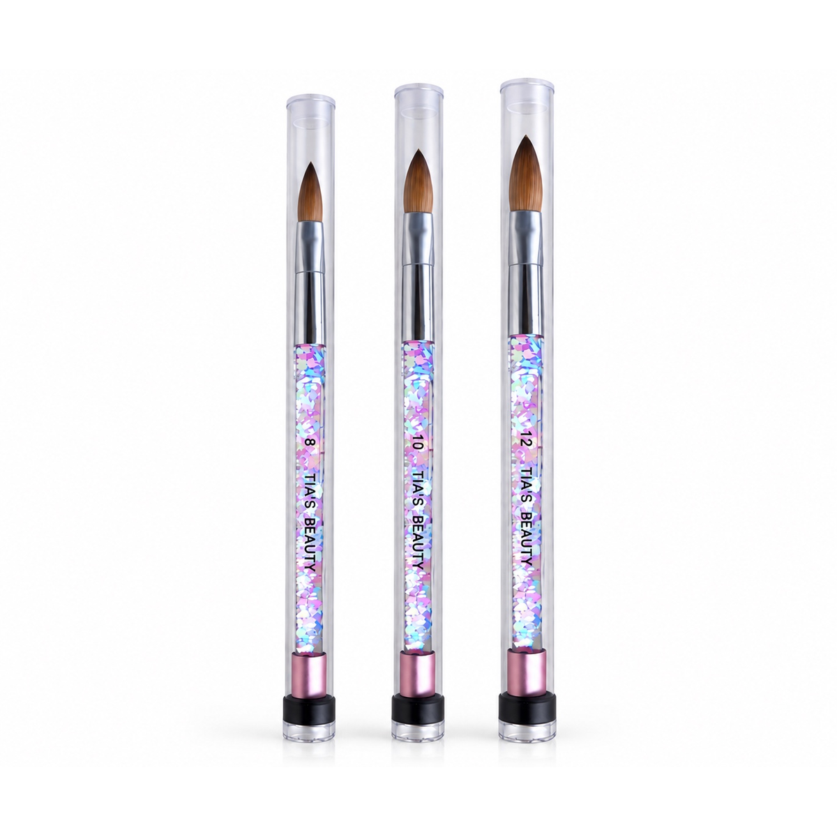 Tia’s Beauty Pinched Kolinsky Sable Acrylic Brush – Sizes 8, 10 & 12