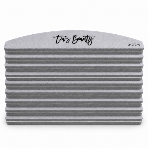Pack of ten grey 240 grit sponge nail buffer files