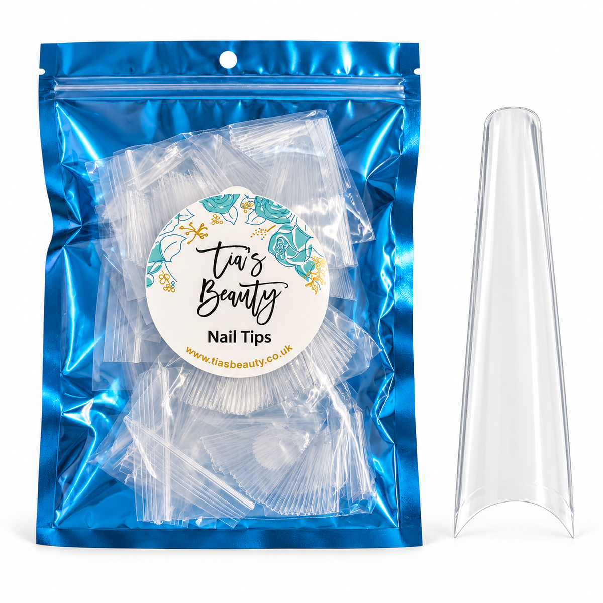 Extreme Length Clear Coffin Nail Tips - 504