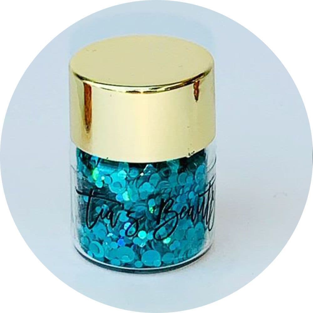 Mixed Round Dots - Dark Aqua