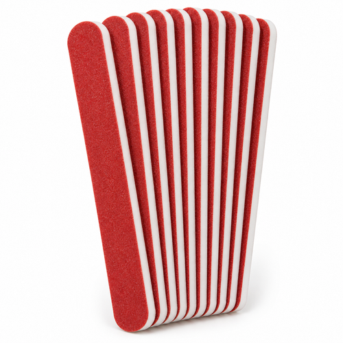 Pack of ten red 80/80 grit Mylar nail files