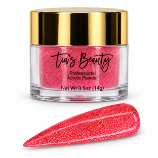 Glitter Acrylic Nail Powder – Shimmering Salmon
