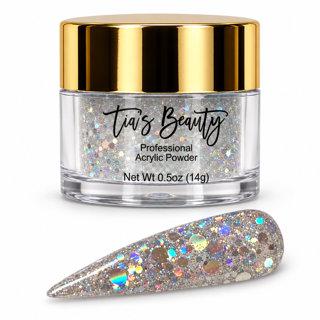Glitter Acrylic Nail Powder – Silver Jewel