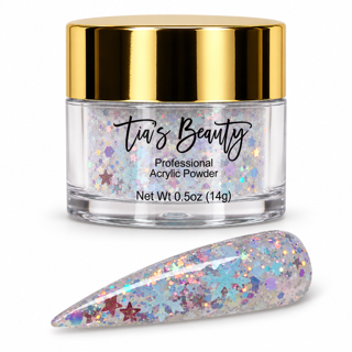 Glitter Acrylic Nail Powder – Snow Storm